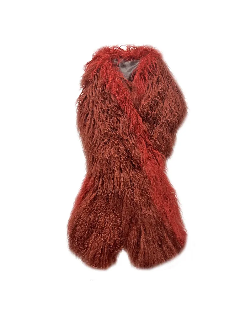 52" Curly Shearling Scarf