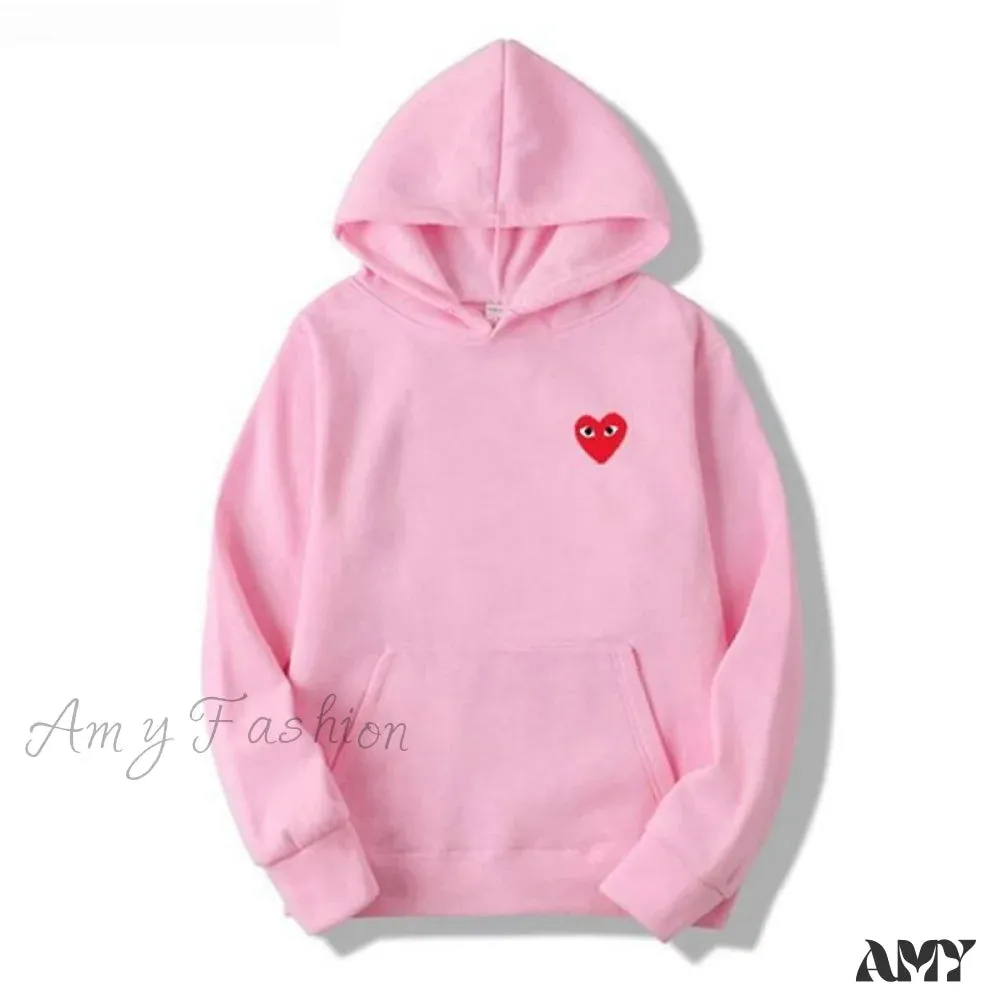 Amy Fashion - Cotton Heart-Eye Printed Fall/Winter Casual Hoodies