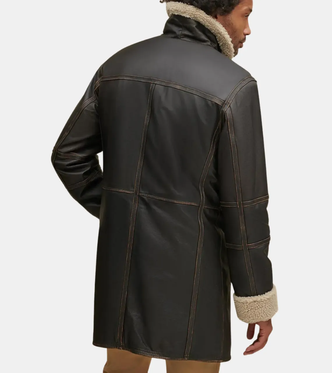 Aviator Men's Brown Shearling Fur Leather Coat