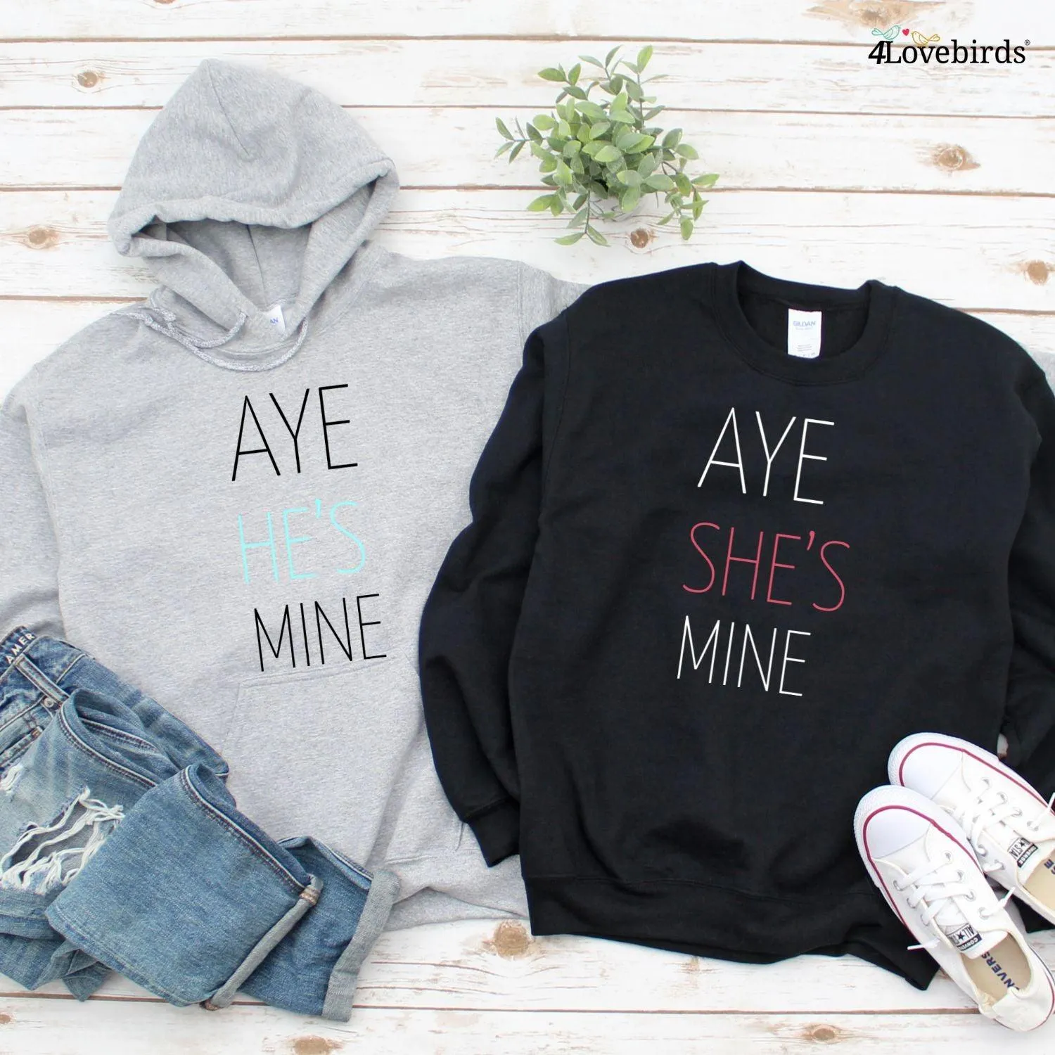 Aye She's Mine & Aye He's Mine: Adorable Matching Set for Couples – Outfits to Love!