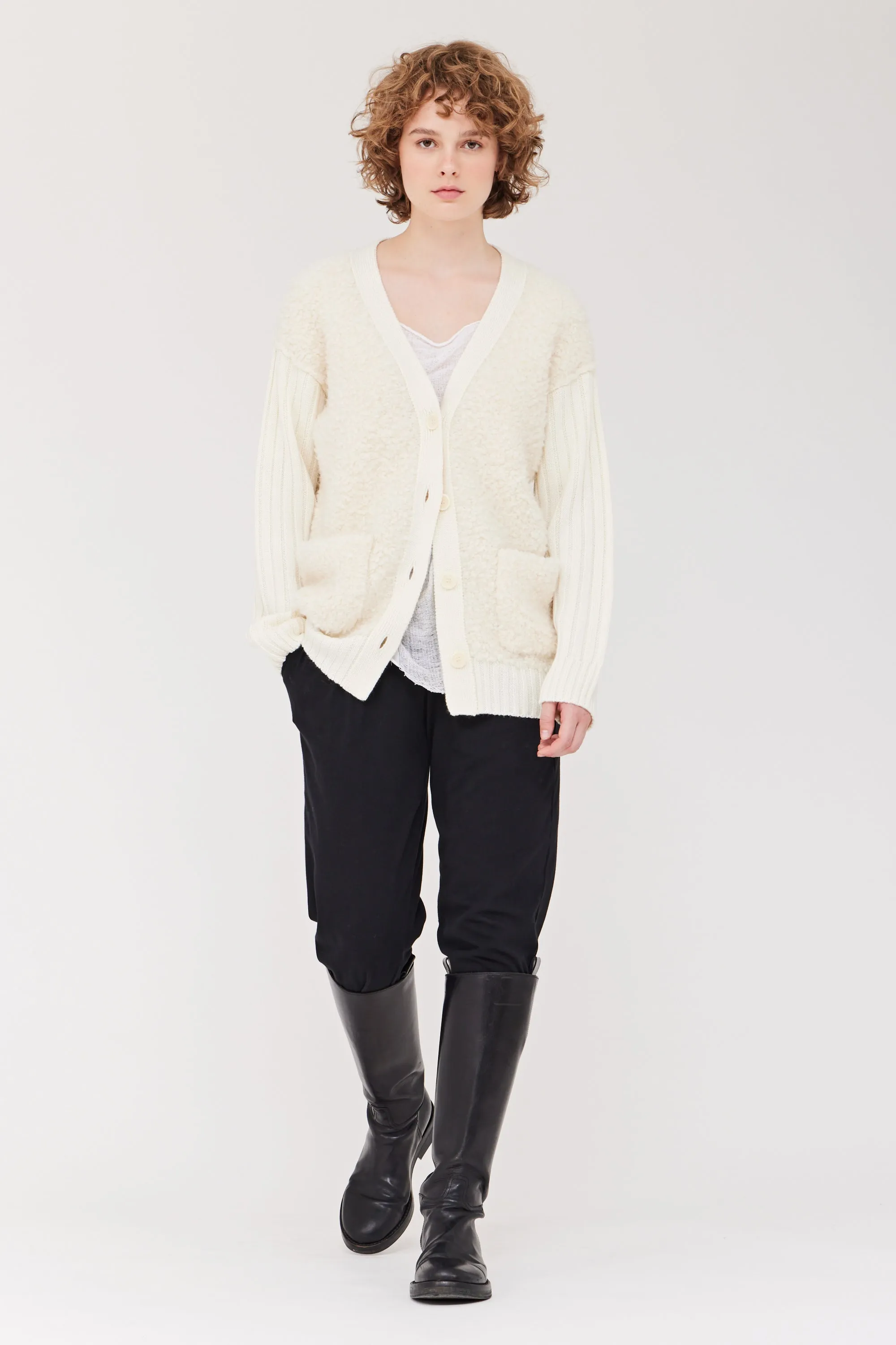 Boucle Cream Camella Cardigan