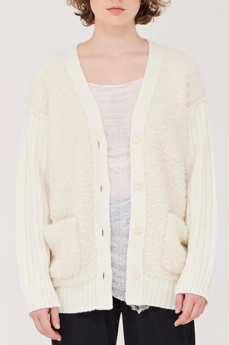 Boucle Cream Camella Cardigan