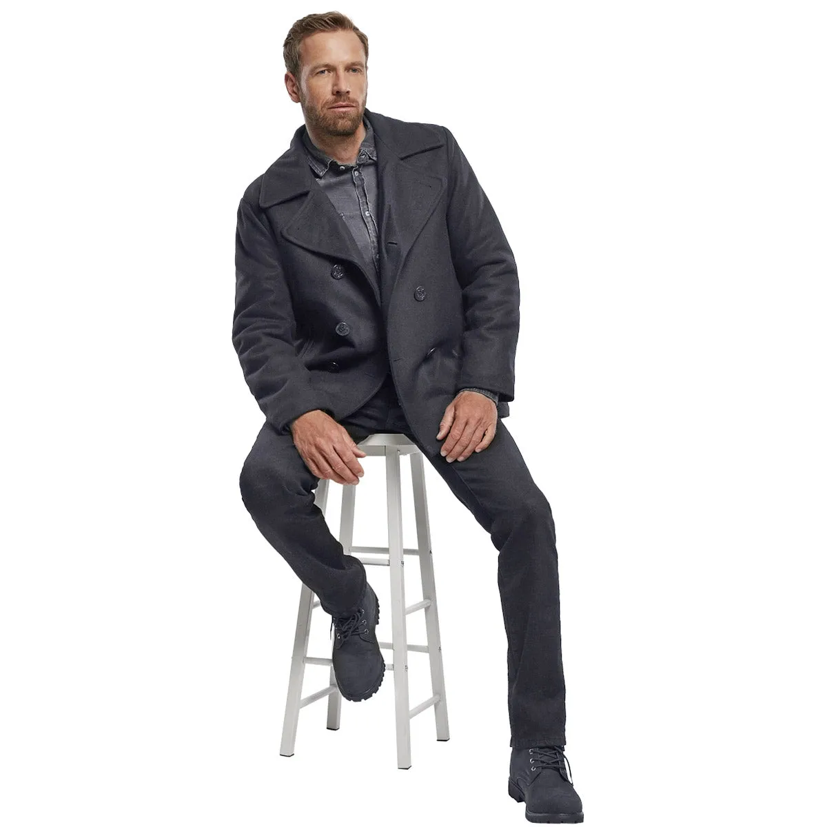 Brandit Pea Coat Anthracite Grey