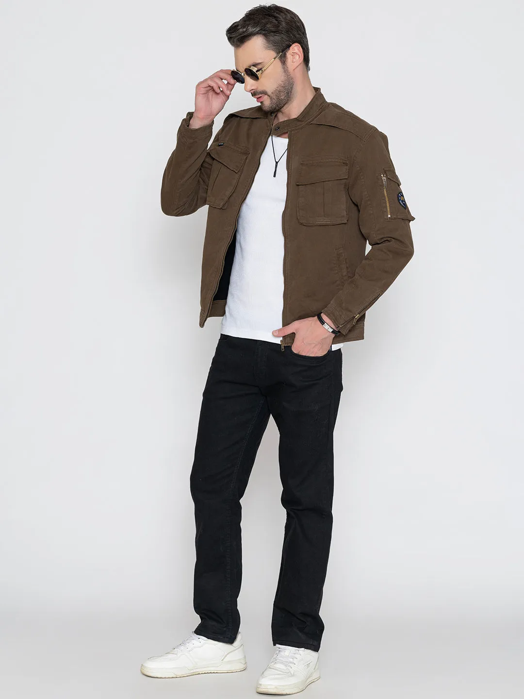 BROWN ROCKER JACKET.