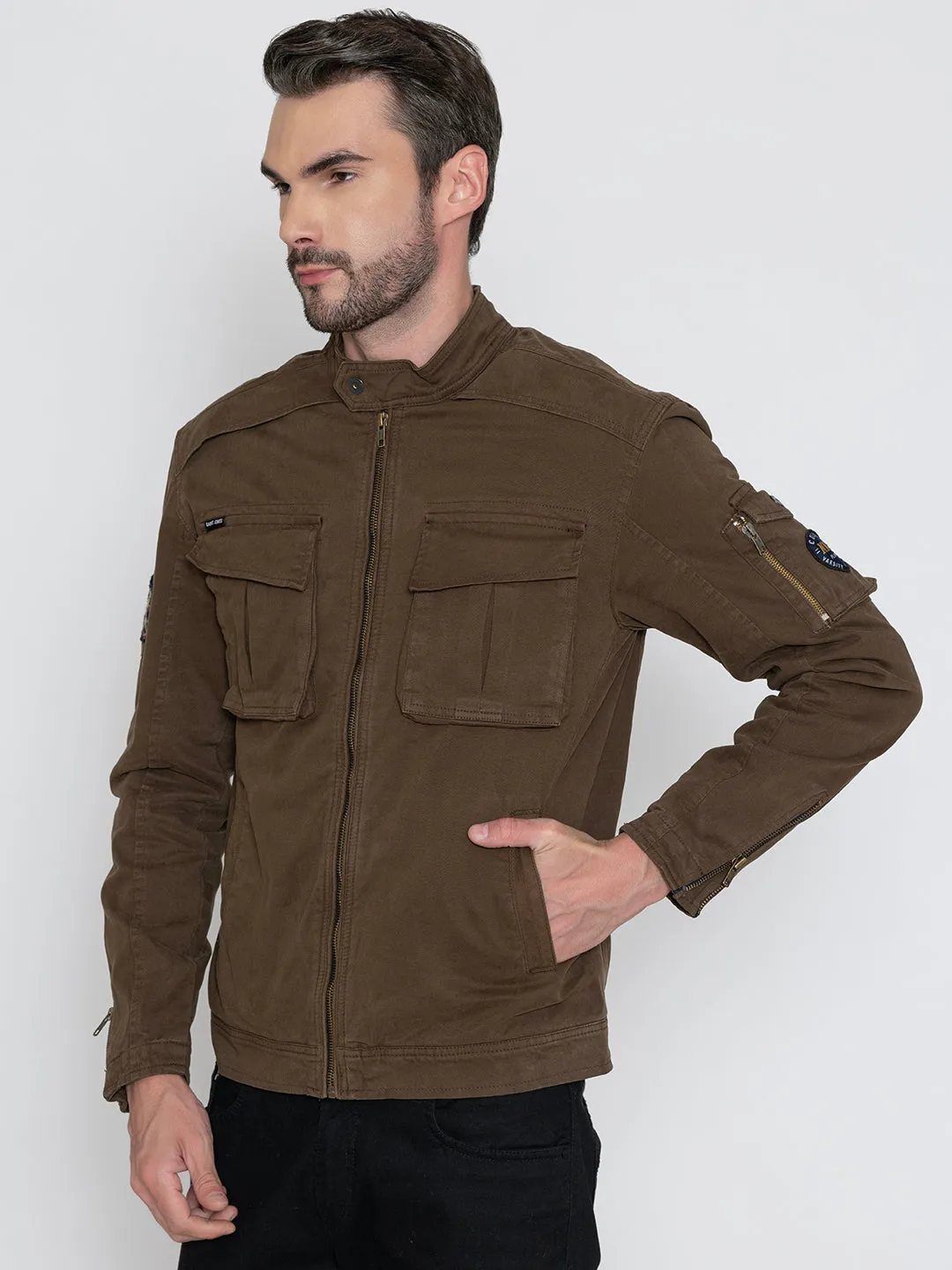 BROWN ROCKER JACKET.