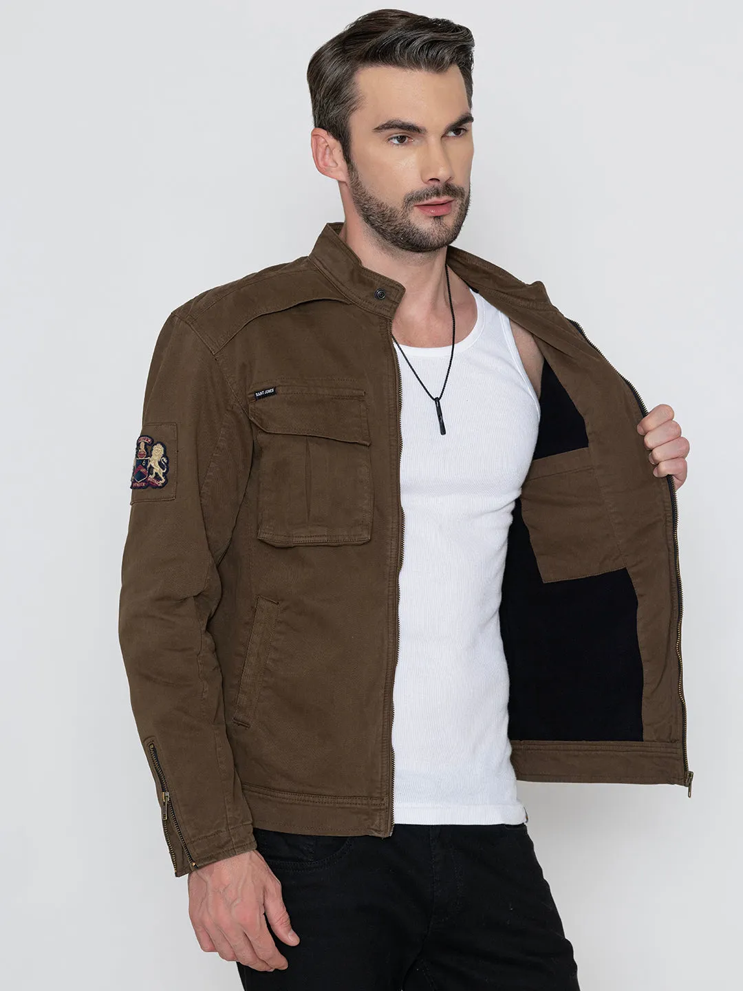 BROWN ROCKER JACKET.