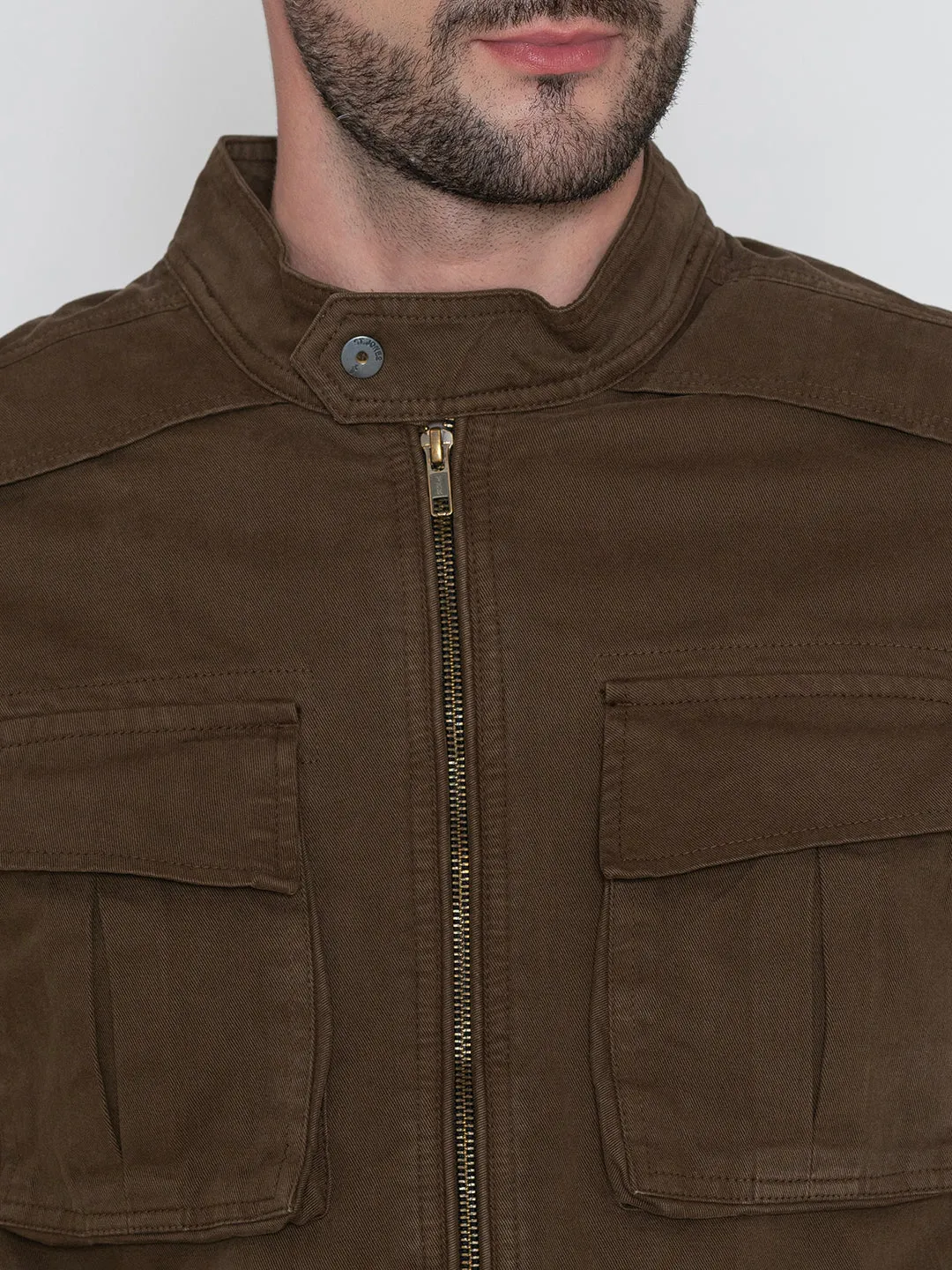 BROWN ROCKER JACKET.