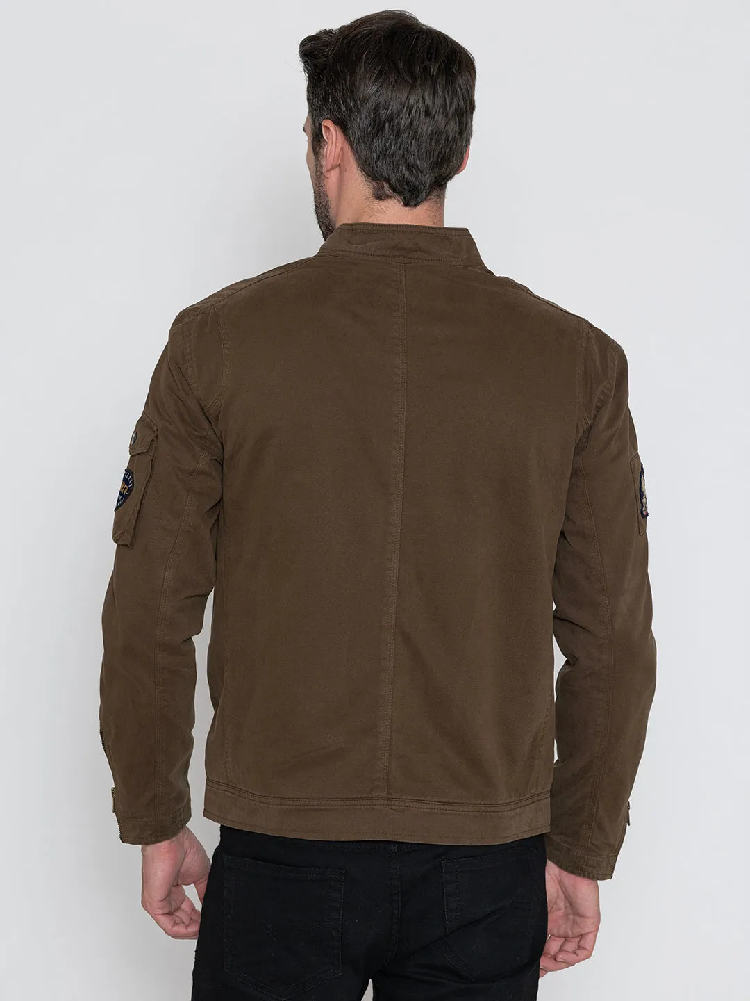 BROWN ROCKER JACKET.