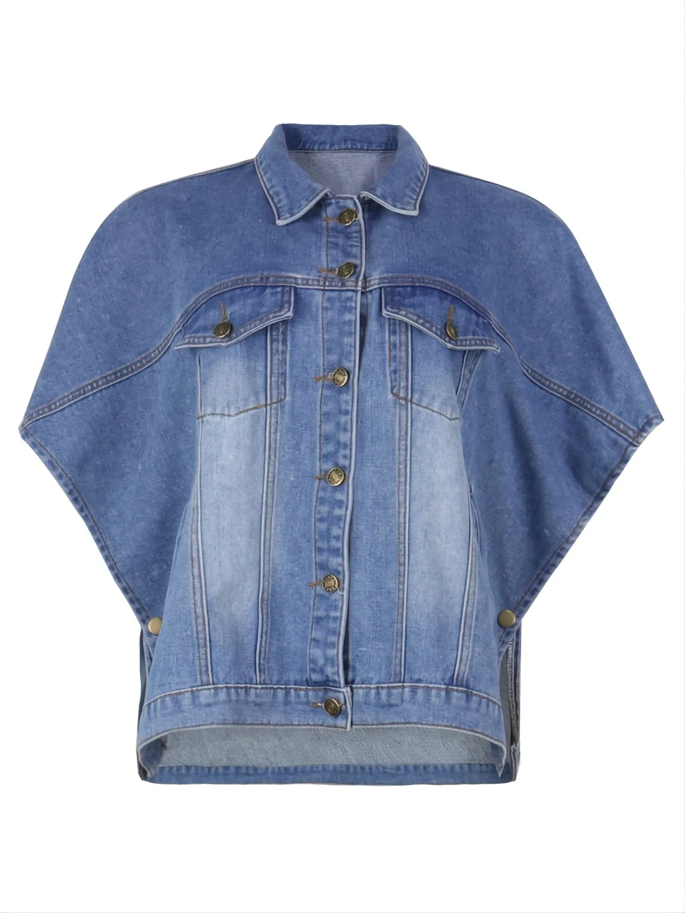 Button-Down Denim Cape