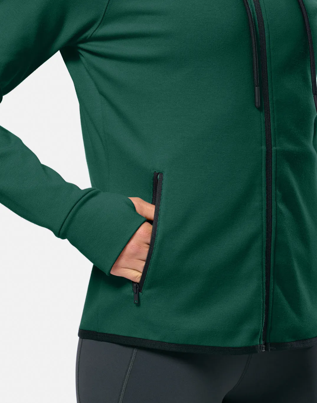 Chill Patch Zip Hoodie in Willow Green