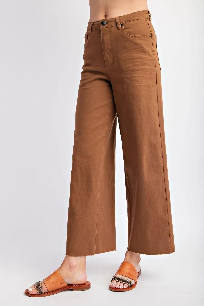 Coffee Brown Soft Stretch Twill High Waisted Pants