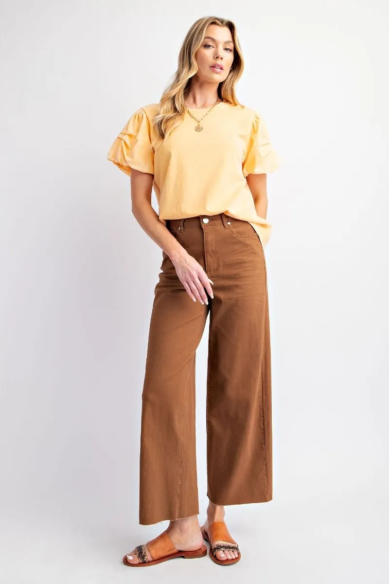 Coffee Brown Soft Stretch Twill High Waisted Pants