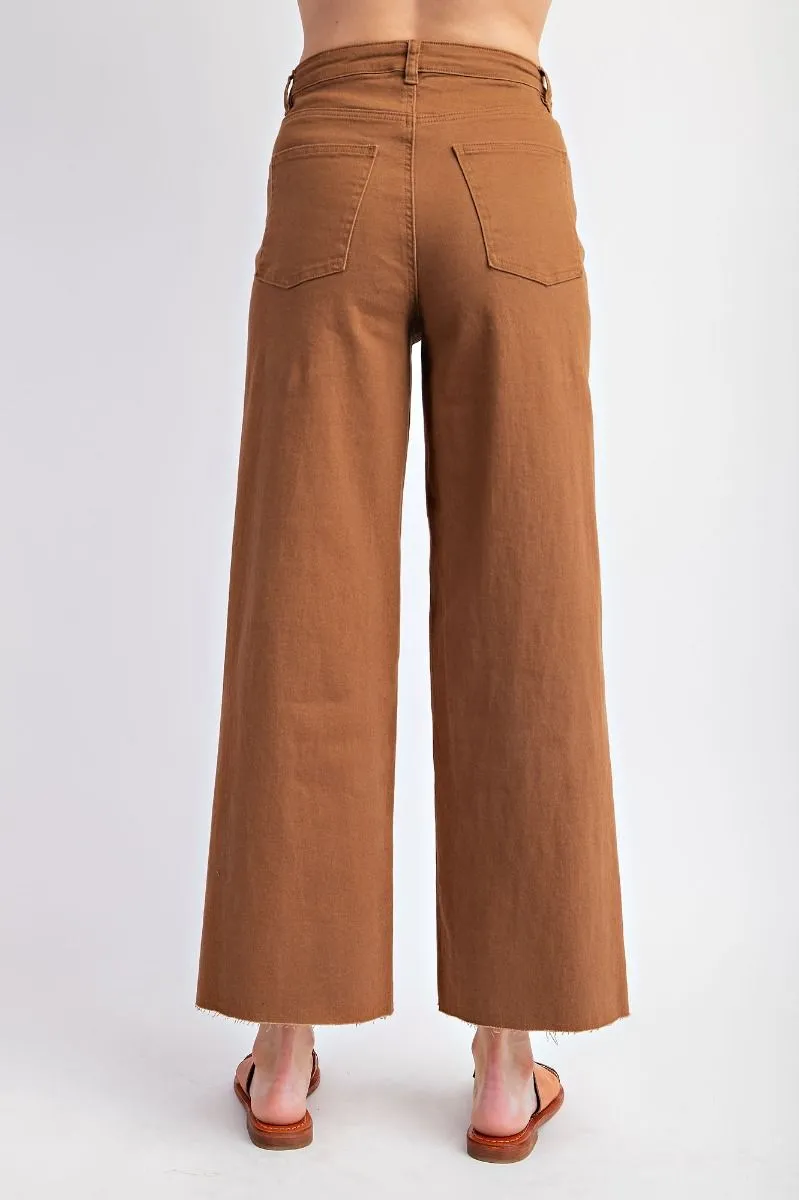 Coffee Brown Soft Stretch Twill High Waisted Pants