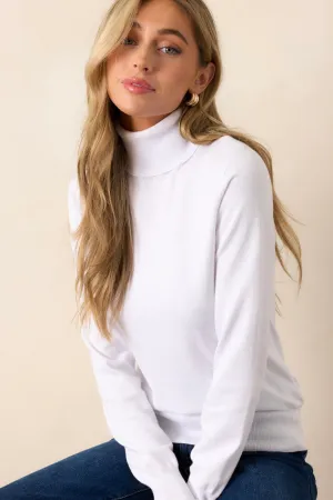 Comfortable Charm White Turtleneck Sweater