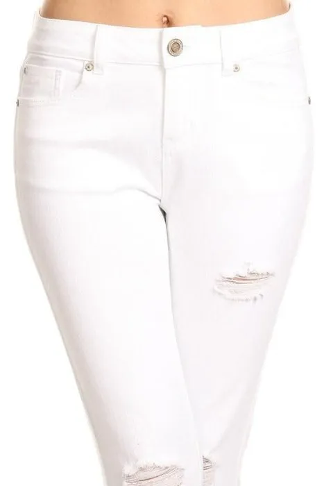 Cropped White Skinny Jeans - EP3048