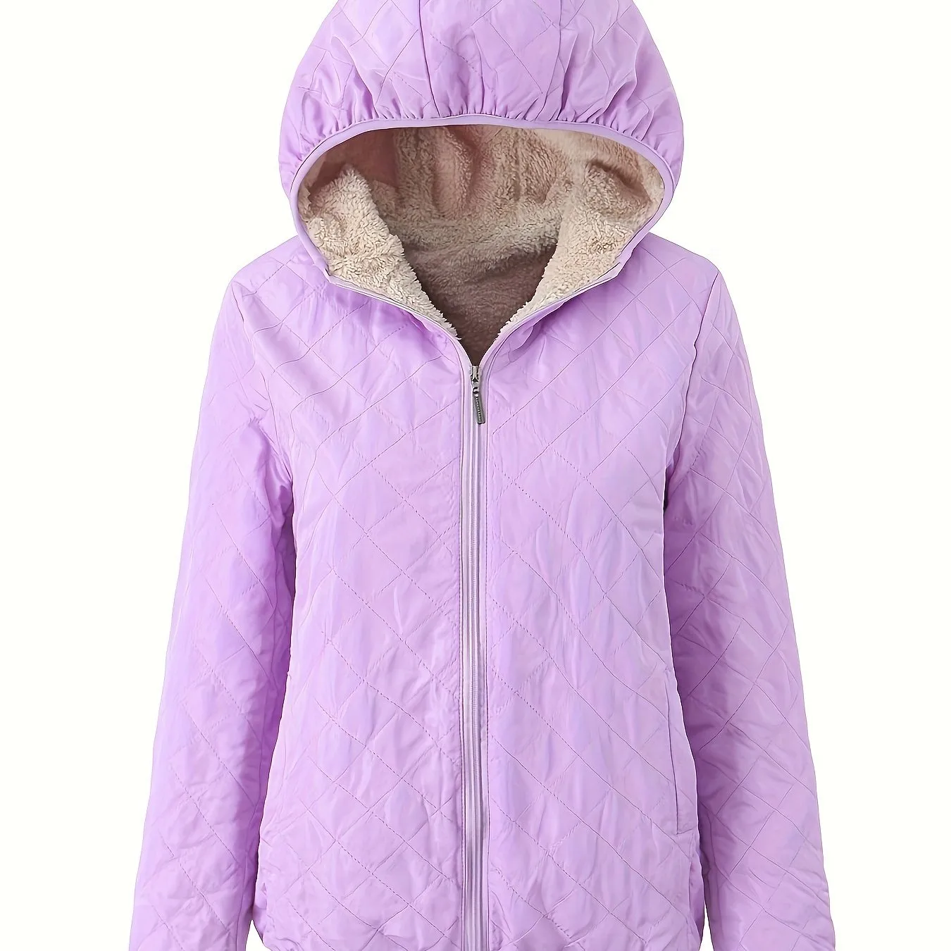 Emma | Quilted zippered jacket with hood