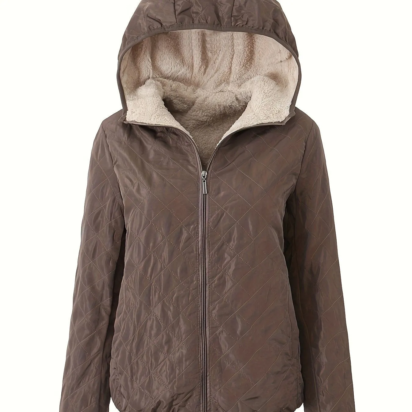 Emma | Quilted zippered jacket with hood