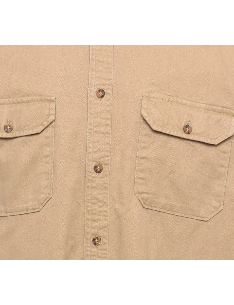 Faded Glory Classic Beige Denim Shirt - M