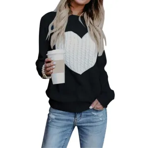 Fantaslook Sweaters for Women Cute Heart Knitted Sweaters Long Sleeve Pullover