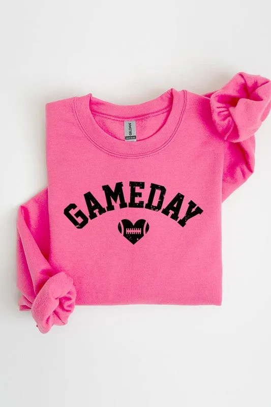 Game Day Football Heart Graphic Sweatshirts