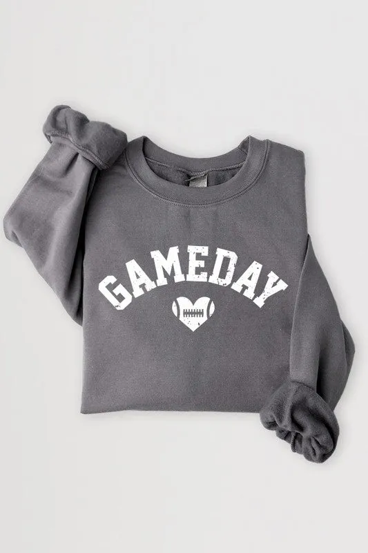 Game Day Football Heart Graphic Sweatshirts