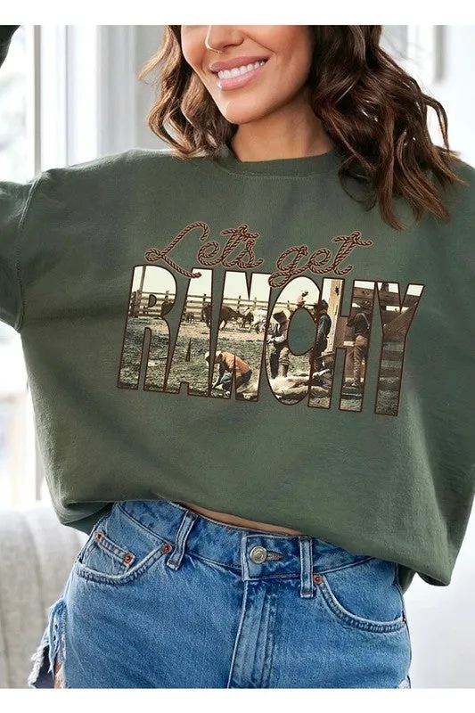 Get Ranchy Oversized Graphic Fleece Sweatshirts