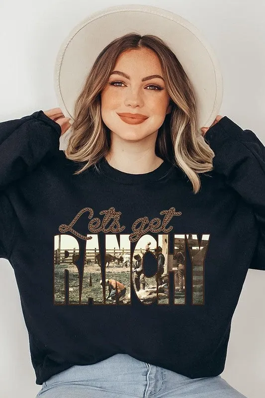 Get Ranchy Oversized Graphic Fleece Sweatshirts