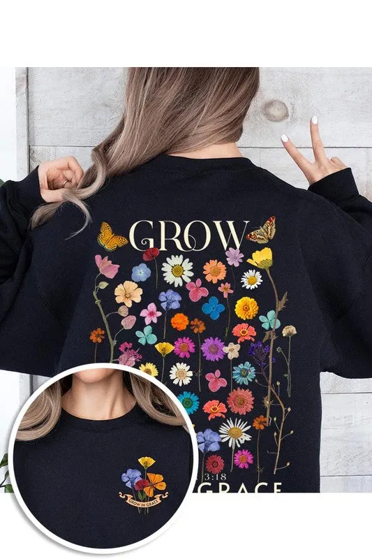 Grow In Grace Graphic Fleece Sweatshirts