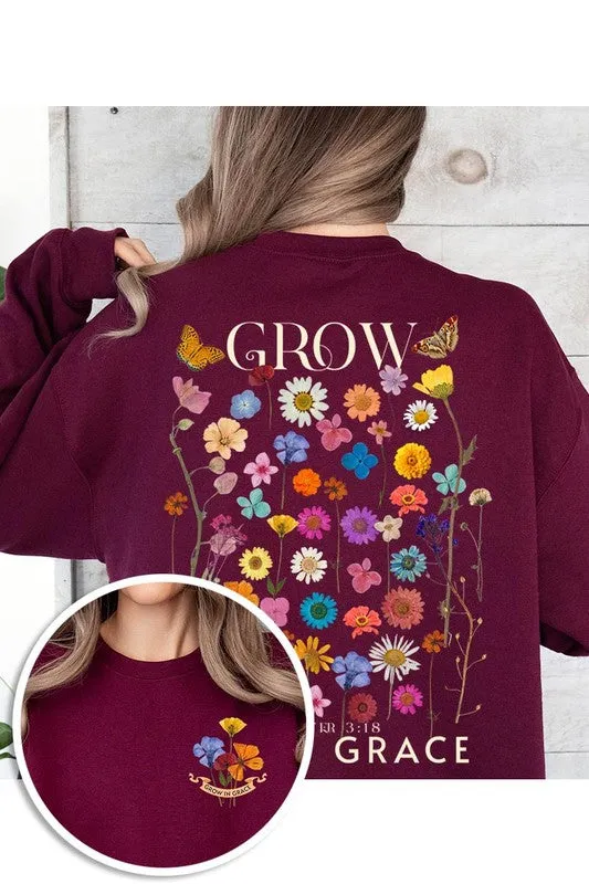 Grow In Grace Graphic Fleece Sweatshirts