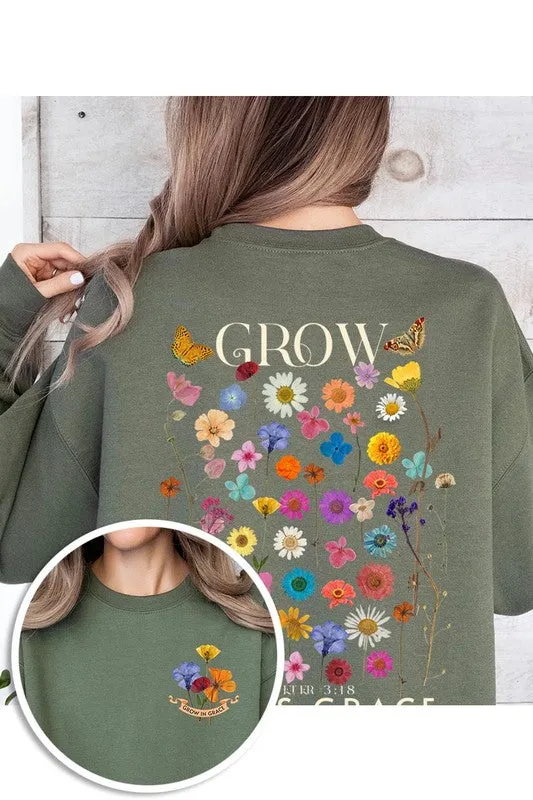 Grow In Grace Graphic Fleece Sweatshirts