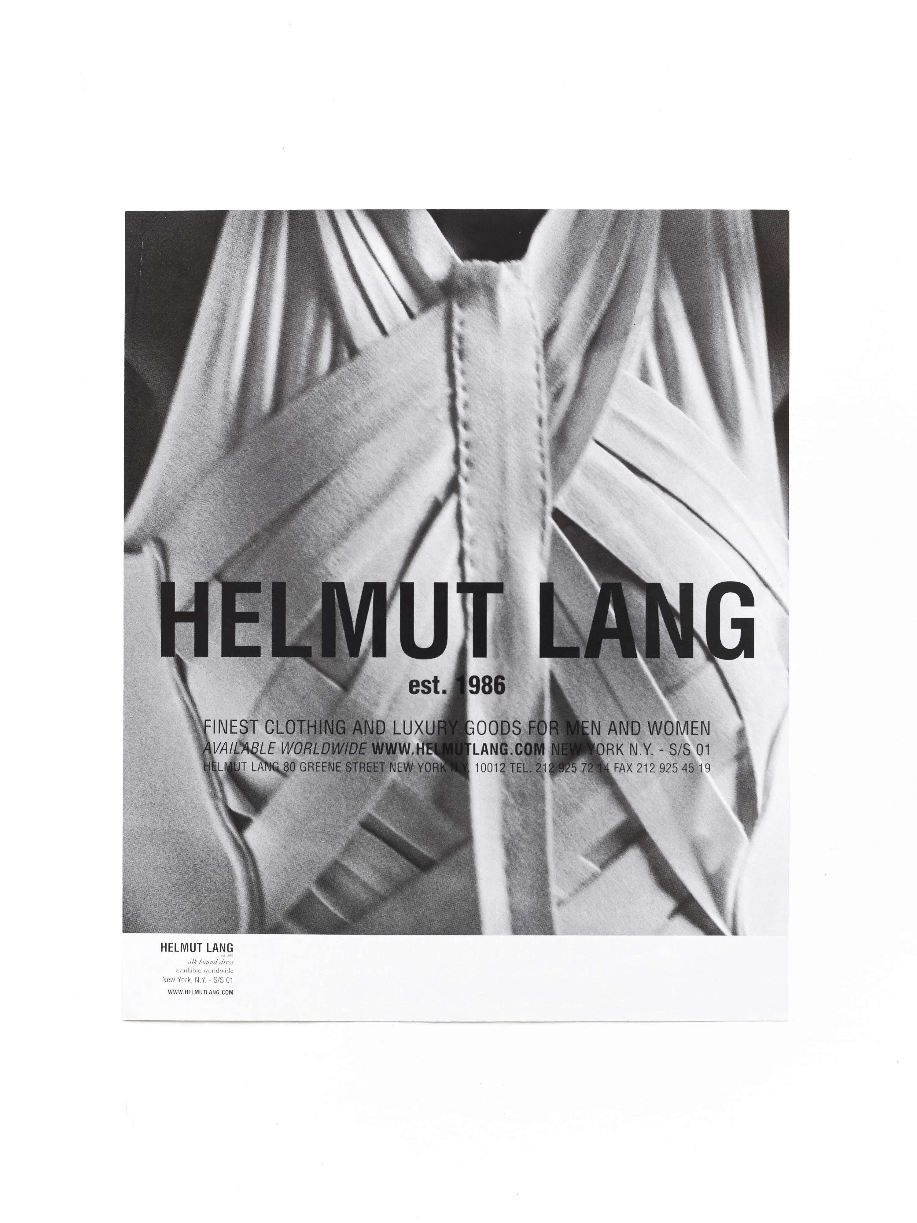 Helmut Lang SS01 Print Ad 'Silk Bound Dress'