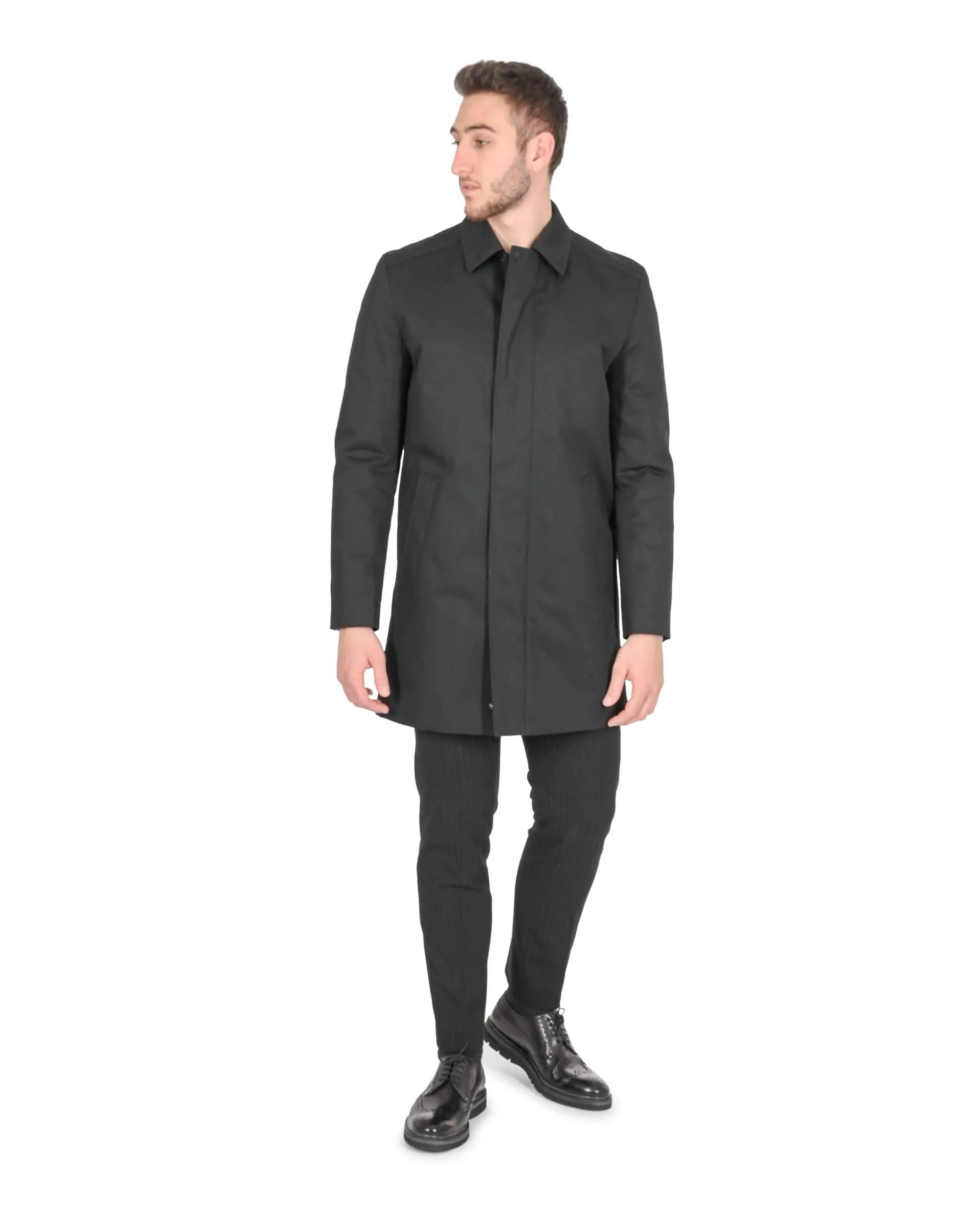 Hugo by Hugo Boss Men's Elegant Black Overcoat 50453273 001