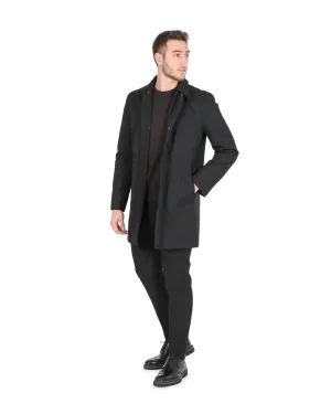 Hugo by Hugo Boss Men's Elegant Black Overcoat 50453273 001