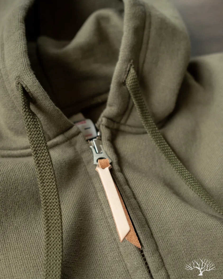 IHSW-10-OLV - Ultra Heavyweight Loopwheel Zip Up Hoody - Olive