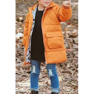 Kids Boys Amazing Solid Pattern Long Sleeve Snap Button Pocket Cozy Padded Jacket - KBJC33759