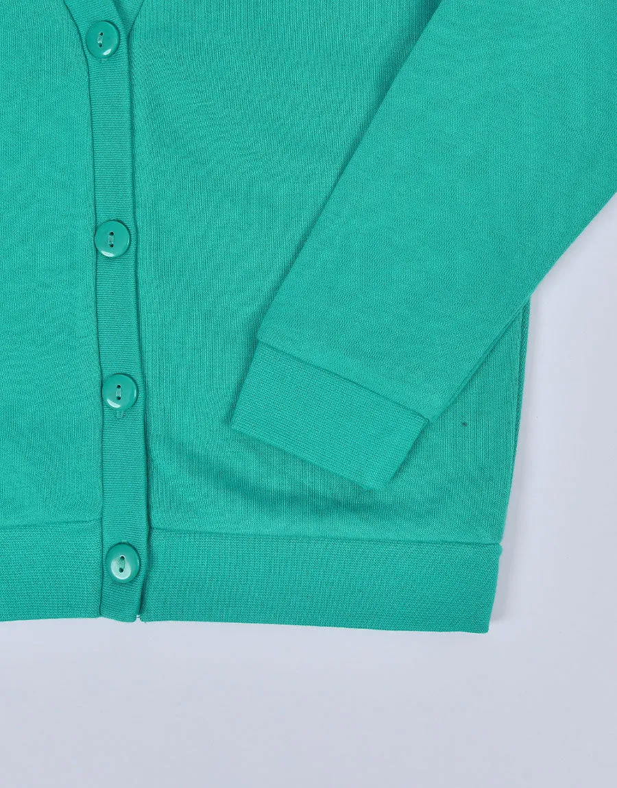 Kid's Fleece Cardigan, Aqua