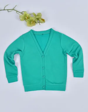 Kid's Fleece Cardigan, Aqua