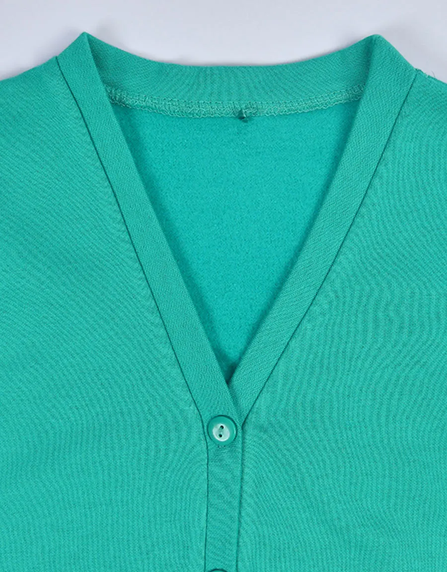 Kid's Fleece Cardigan, Aqua