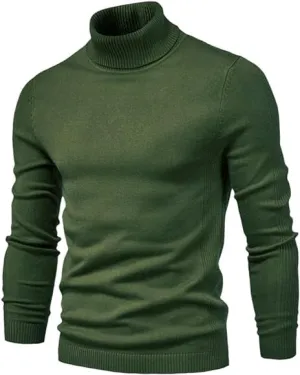 LaVane' Olive Men's Turtleneck Sweaters Light Blend Regular-Fit