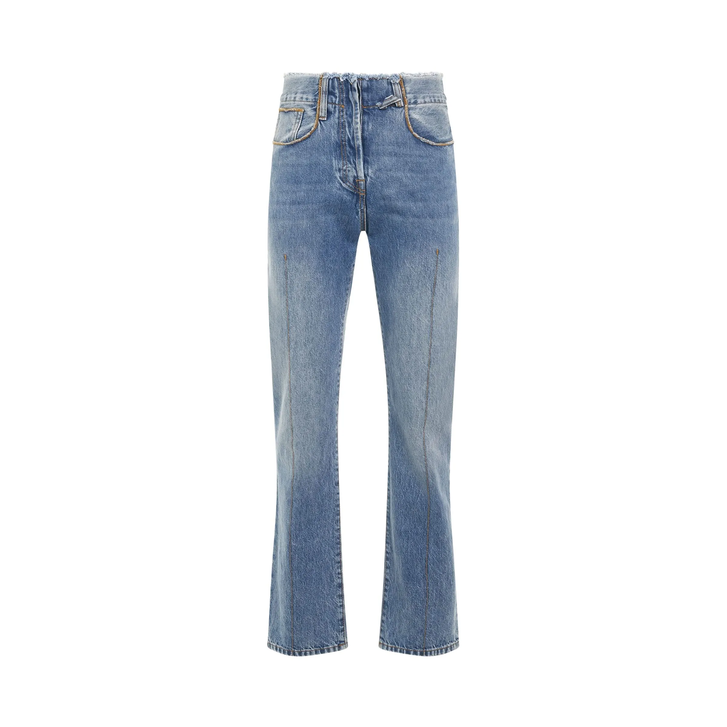 Linon Denim Pants in Light Blue/Tabac