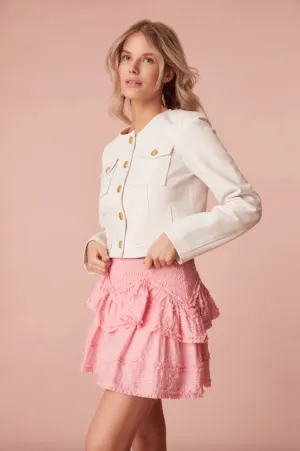 LoveShackFancy Tribeca Skirt Bubblegum