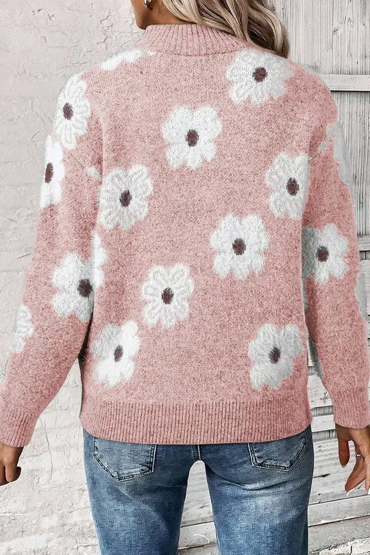 Maryann | Bloom Floral Half-Zip Sweater