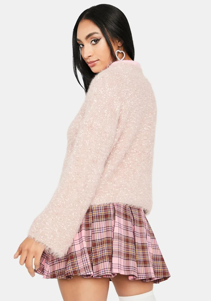 Mauve Dark Warm Thoughts Fuzzy Sweater