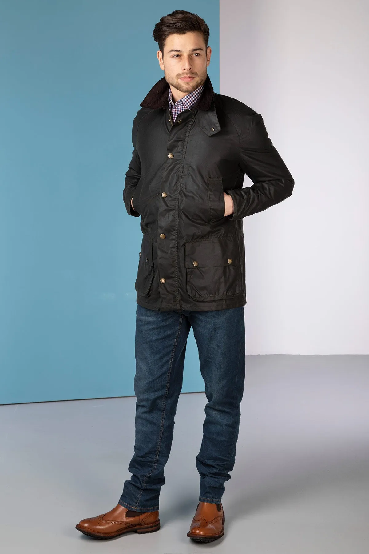 Men's Richmond Slim Fit Waxed Cotton Jacket