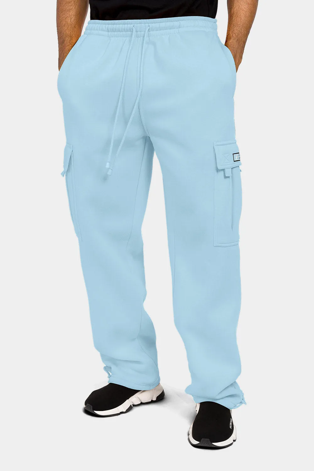 Men's Solid Fleece Heavyweight Cargo Sweat Pants