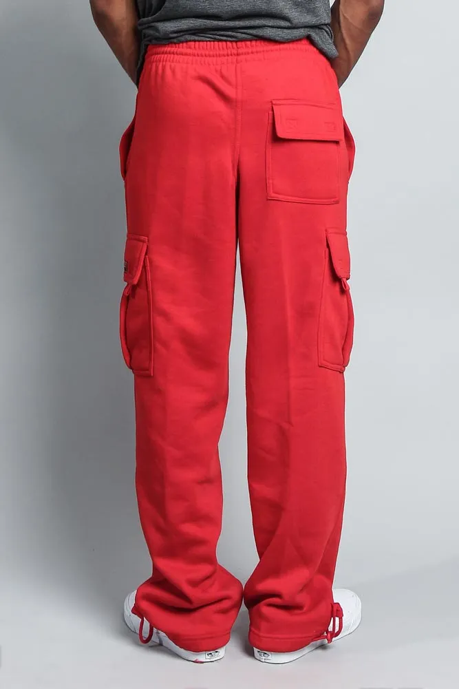 Men's Solid Fleece Heavyweight Cargo Sweat Pants