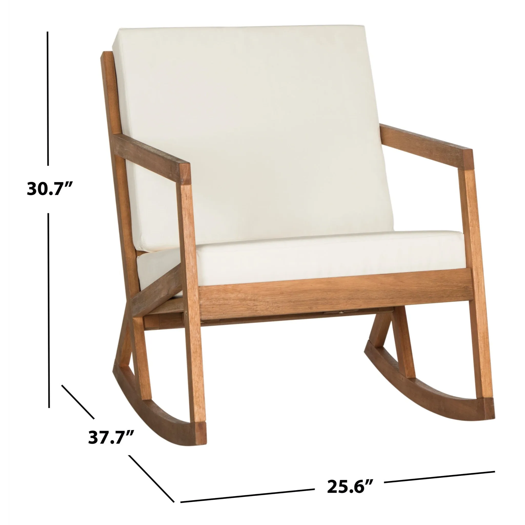 Natural Vernon Rocking Chair with Beige Cushions