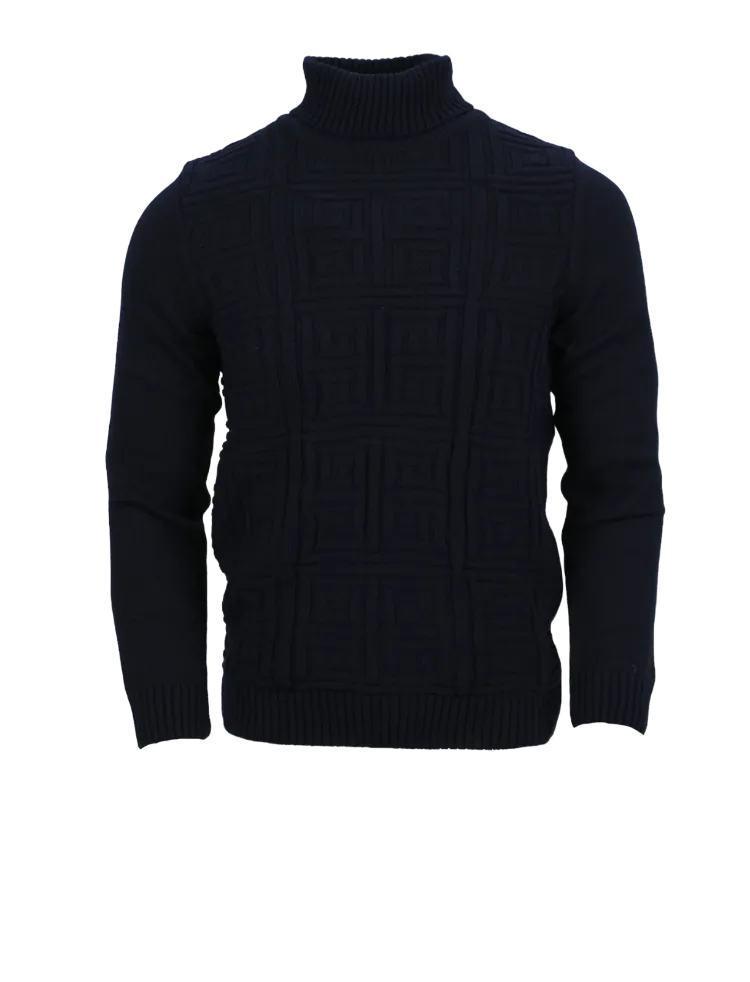 New York Black Men's Fashion Design Turtleneck Sweaters Slim-Fit