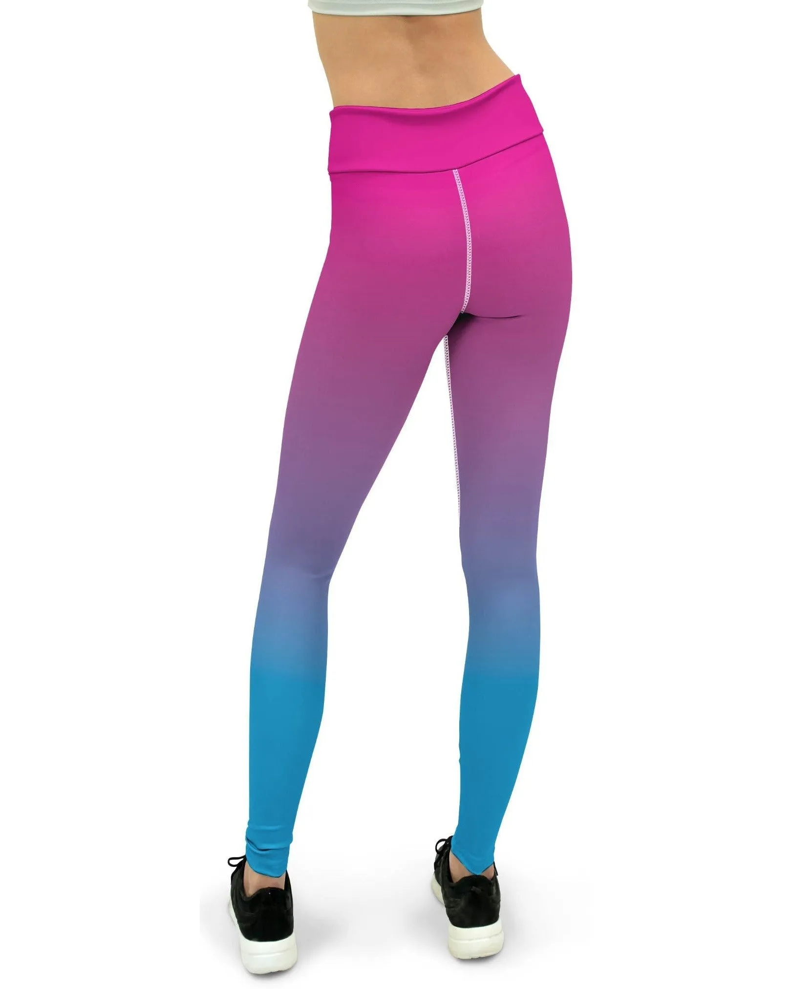 Ombre Pink to Blue Yoga Pants