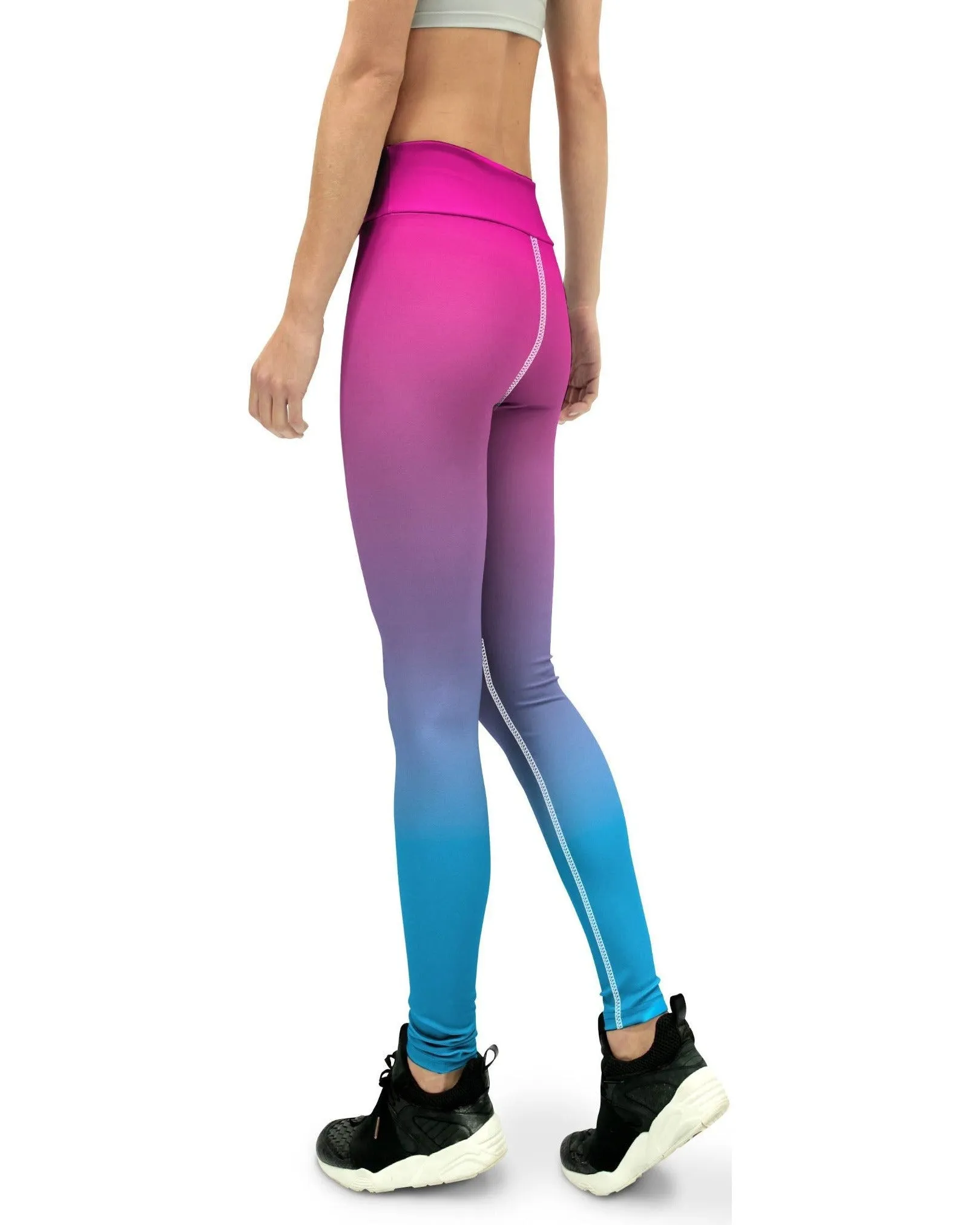 Ombre Pink to Blue Yoga Pants